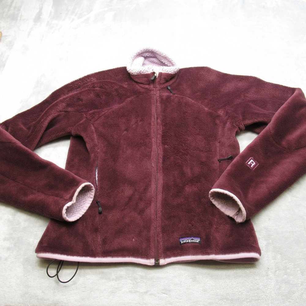 Patagonia R4 Jacket Womens Small Purple Pockets Sherpa Fleece Full Zip Outdoor